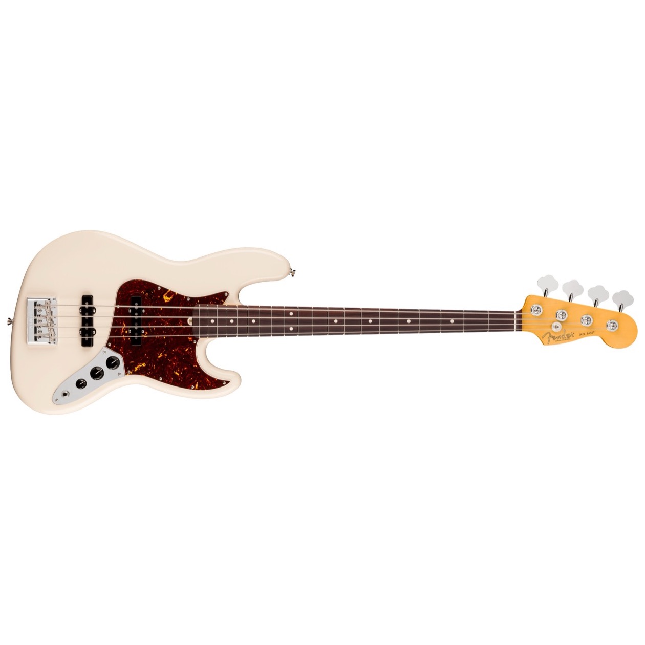 Fender American Professional Jazz Bass, Rosewood Fingerboard, Olympic White Model 0192930705 Inclusief Fender Deluxe Molded Hardshell Case