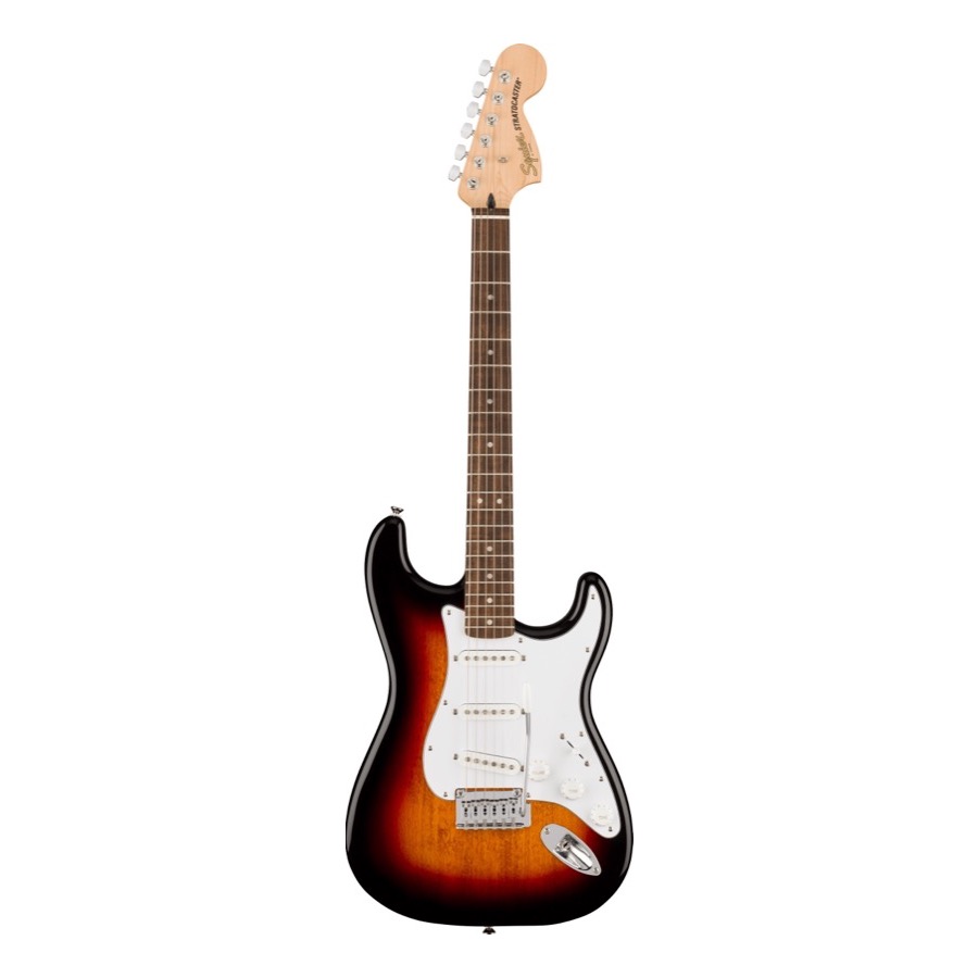 Fender Squier Affinity Series Stratocaster Laurel Fingerboard, White Pickguard, 3-Color Sunburst Elektrische Gitaar