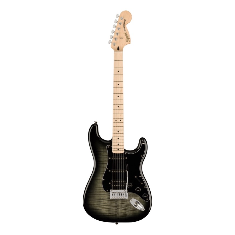 Fender Squier Affinity Series Stratocaster FMT HSS, Maple Fingerboard, Black Pickguard, Black Burst Elektrische Gitaar