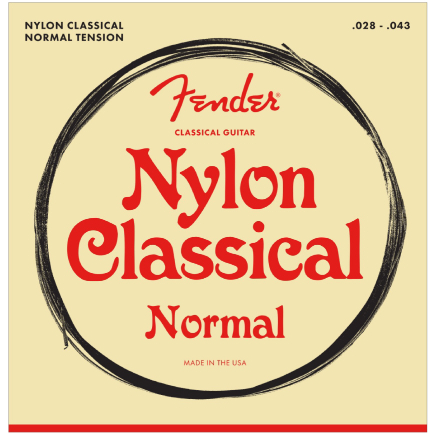 Fender Nylon Snarenset Normal Tension, Clear/Silver, voor Klassieke Gitaar